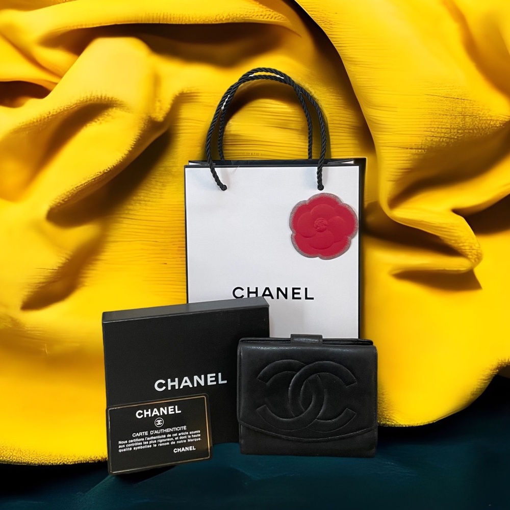 Chanel Lambskin Leather Cocomark Compact Wallet